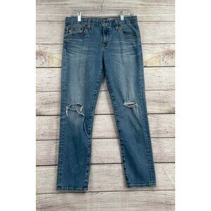 AG Adriano Goldschmied The Ex-Boyfriend Slim‎ Jeans Women's 28 Blue Distressed